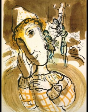  cirque Tableaux - Le Cirque au clown jaune contemporain Marc Chagall
